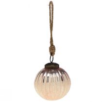 Artikel Weihnachtskugeln Glas Ø7cm Rosa Vintage-Optik 6 Stück