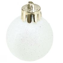 Artikel Weihnachtskugeln Perlmutt Weiß Kunststoff Ø3cm 14St
