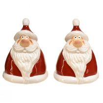 Artikel Keramik Weihnachtsmann Figuren Rot 13 cm im 2er-Set