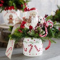 Artikel Weihnachtstassen Set aus Keramik mit klassischen Motiven in Rot Grün Creme