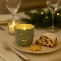 Artikel Windlicht Teelichthalter Frohe Weihnachten 2er Set mit goldenem Innenlicht