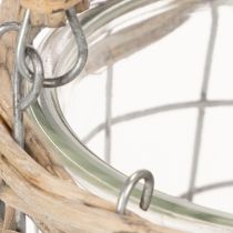 Artikel Windlicht zum Hängen aus Glas, Metall und Weide Ø14,5cm im 2er-Set
