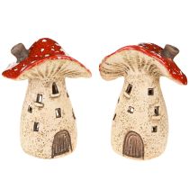 Artikel Windlicht Keramik Fliegenpilze Herbstdeko H12,5/14cm 2 St