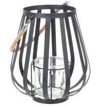 Artikel Windlicht Laterne Metall mit Glaseinsatz Anthrazit Ø 23 cm H 27 cm