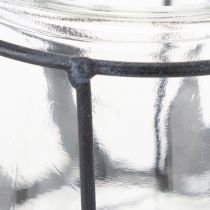 Artikel Windlicht Laterne Metall mit Glaseinsatz Anthrazit Ø 23 cm H 27 cm