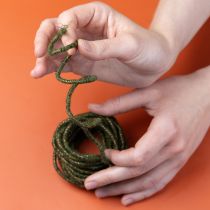 Artikel Wollkordel Grün Goldfaden 5m x 5mm mit Draht für Deko und Basteln