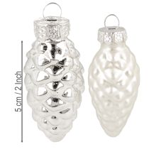 Artikel Zapfenmix aus Glas in Silber 14 Dekozapfen für Weihnachtsbaum