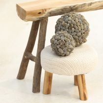 Artikel Zapfenkugel aus Erlenzapfen zum Hängen, Weiß gewaschen, 12 cm