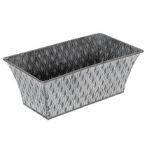 Artikel Zinkschale rechteckig mit Rautenmuster 22x12cm Grau für Innen- und Außendekoration