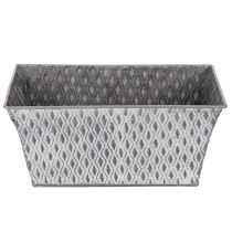 Artikel Zinkschale rechteckig mit Rautenmuster 26cm x 15,5cm Grau Metall