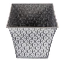 Artikel Zinkschale rechteckig mit Rautenmuster 26cm x 15,5cm Grau Metall