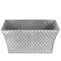Artikel Zinkschale rechteckig mit Rautenmuster grau 30×18×15cm für Innen- und Außendekoration