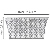 Artikel Zinkschale rechteckig mit Rautenmuster grau 30×18×15cm für Innen- und Außendekoration