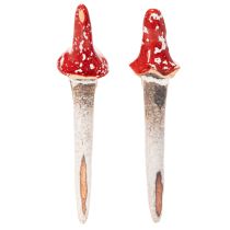 Artikel Keramik-Zwerg Gartenstecker 17cm, Rot, 2er Set