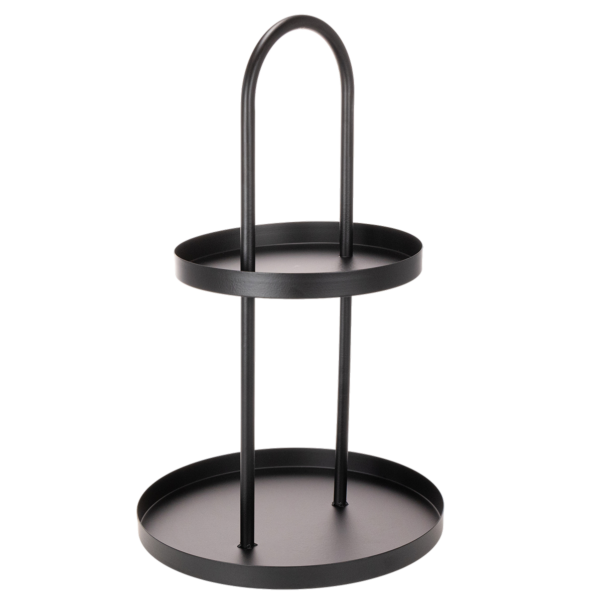 Schwarze Metall-Etagere rund 58 cm für Deko