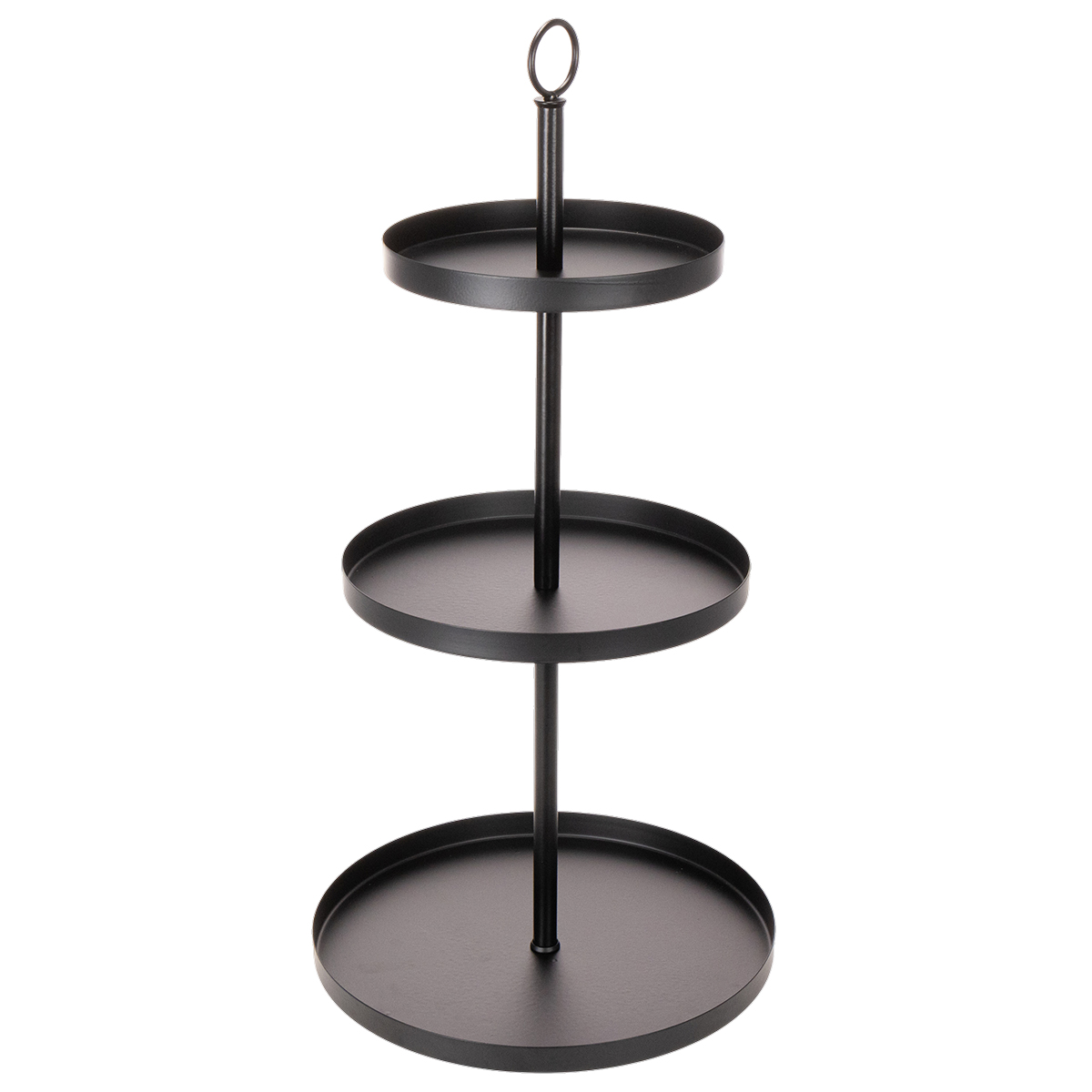 Schwarze Metall-Etagere 61 cm für Dekoration