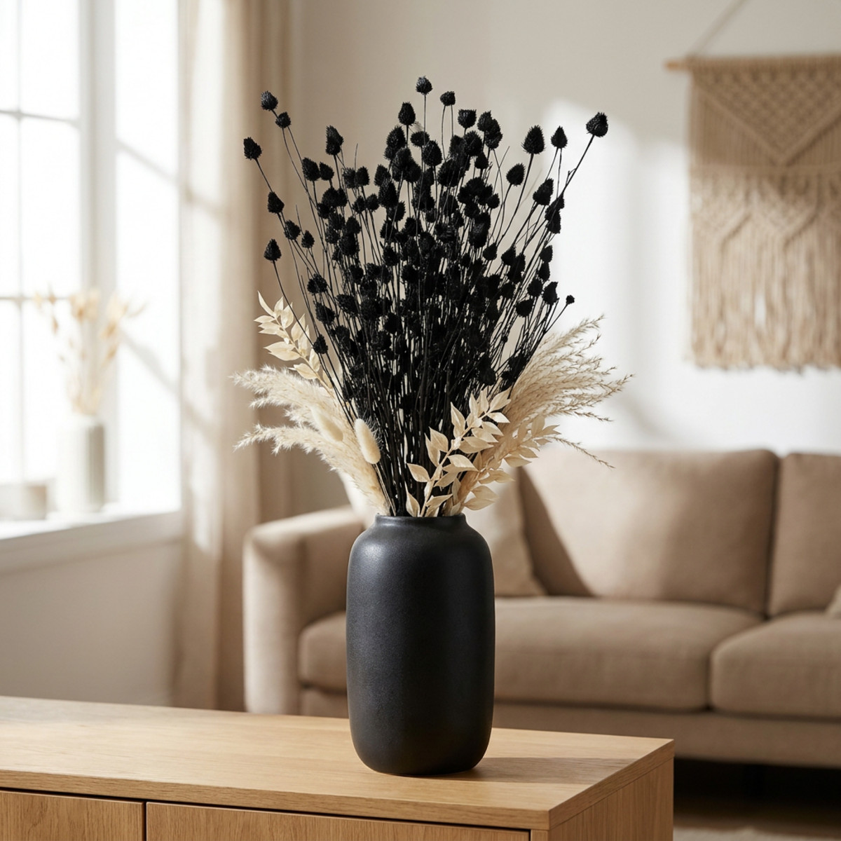 Trockenblumen Schwarz Erdbeerdistel 100g 60cm
