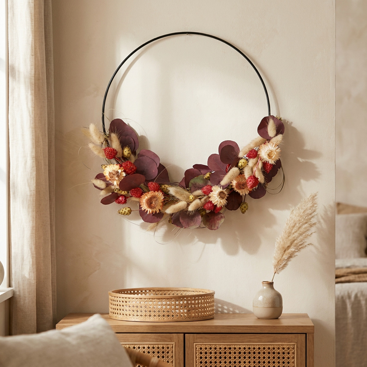 DIY Kranz Trockenblumen Set Ø 30 cm warme Töne