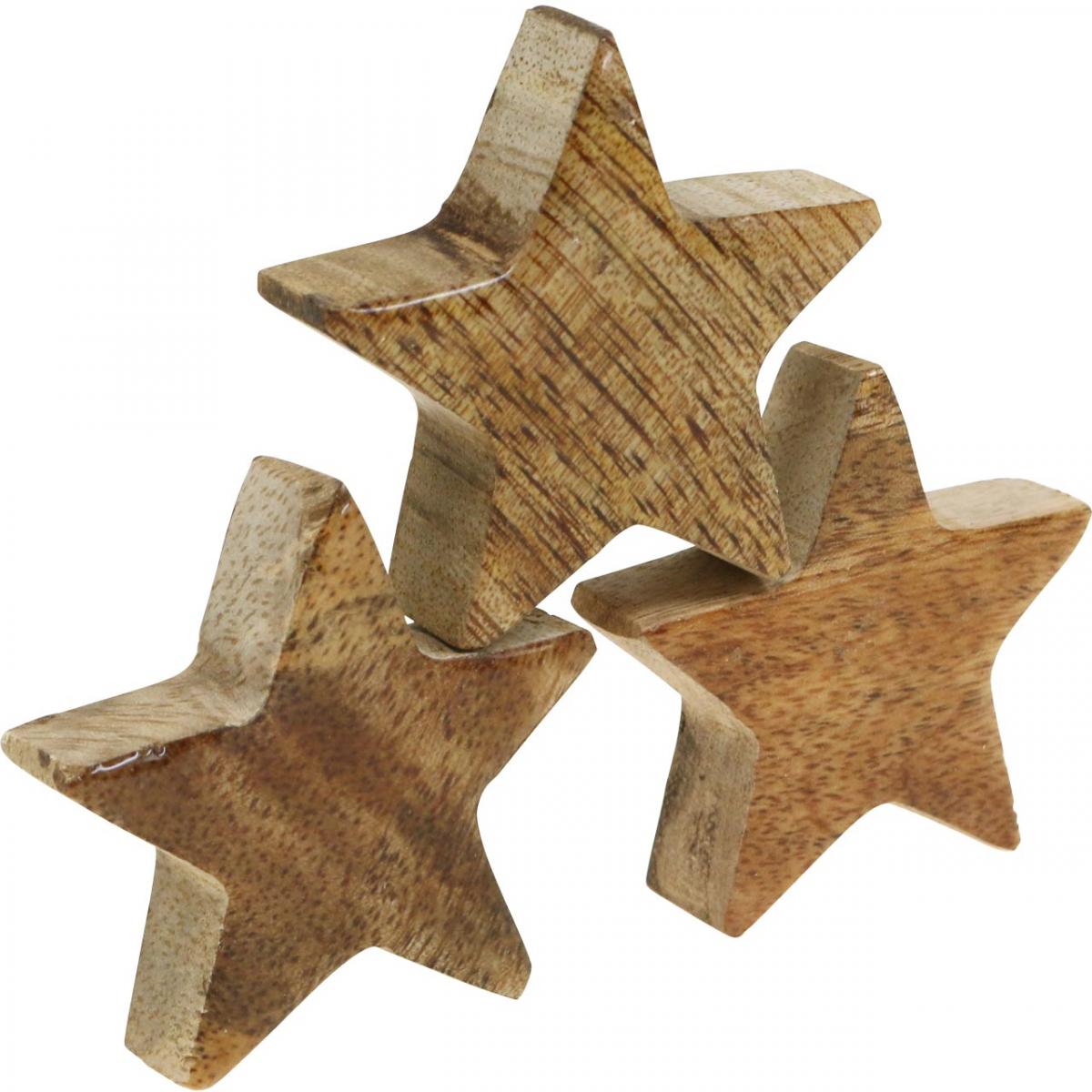 Floristik24.at Holzsterne Streudeko Stern Weihnachten Natur Glanz H5cm