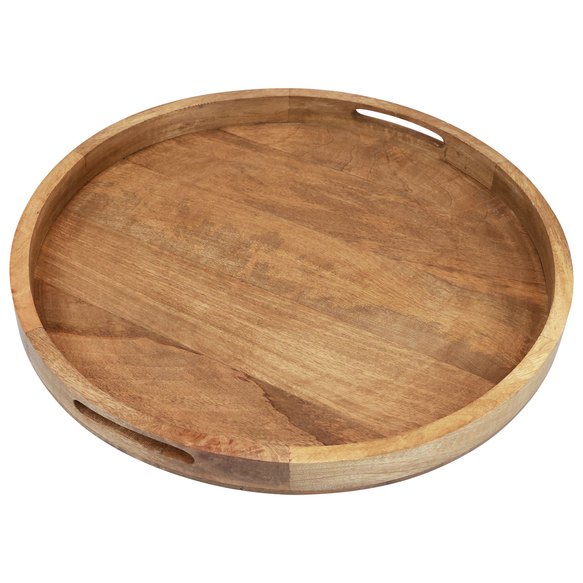 Floristik24.at Holztablett Rund Serviertablett Natur Mangoholz Ø48cm H4cm