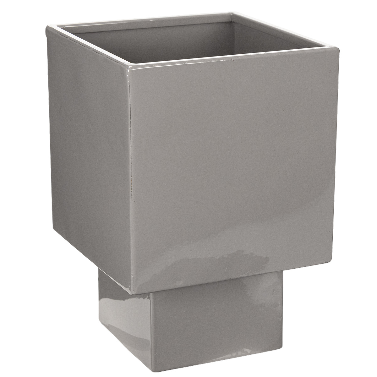 Pflanzgefäß Würfel 22 cm Grau Metall Innenbereich