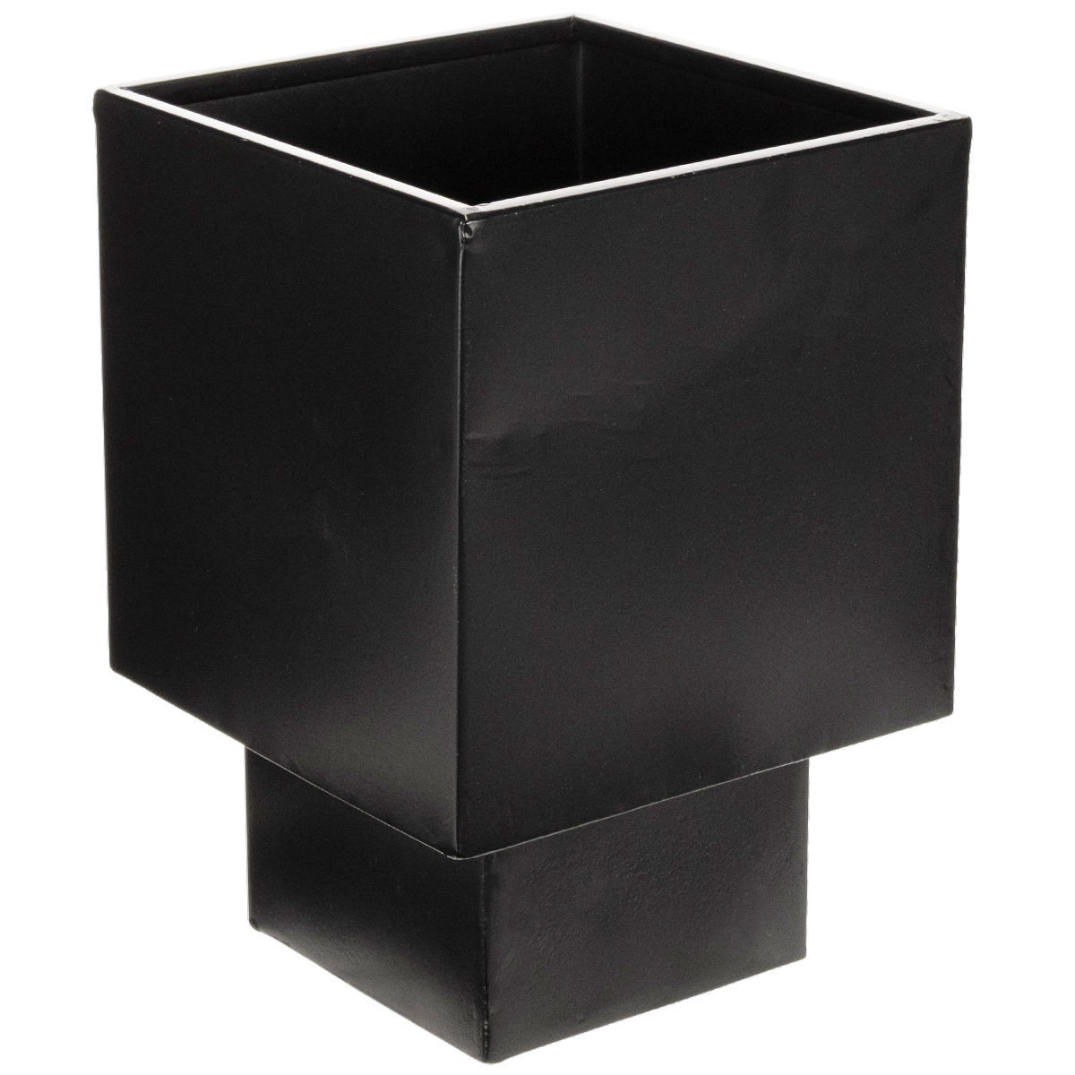 Schwarzes Metall-Pflanzgefäß 22 cm für Innen