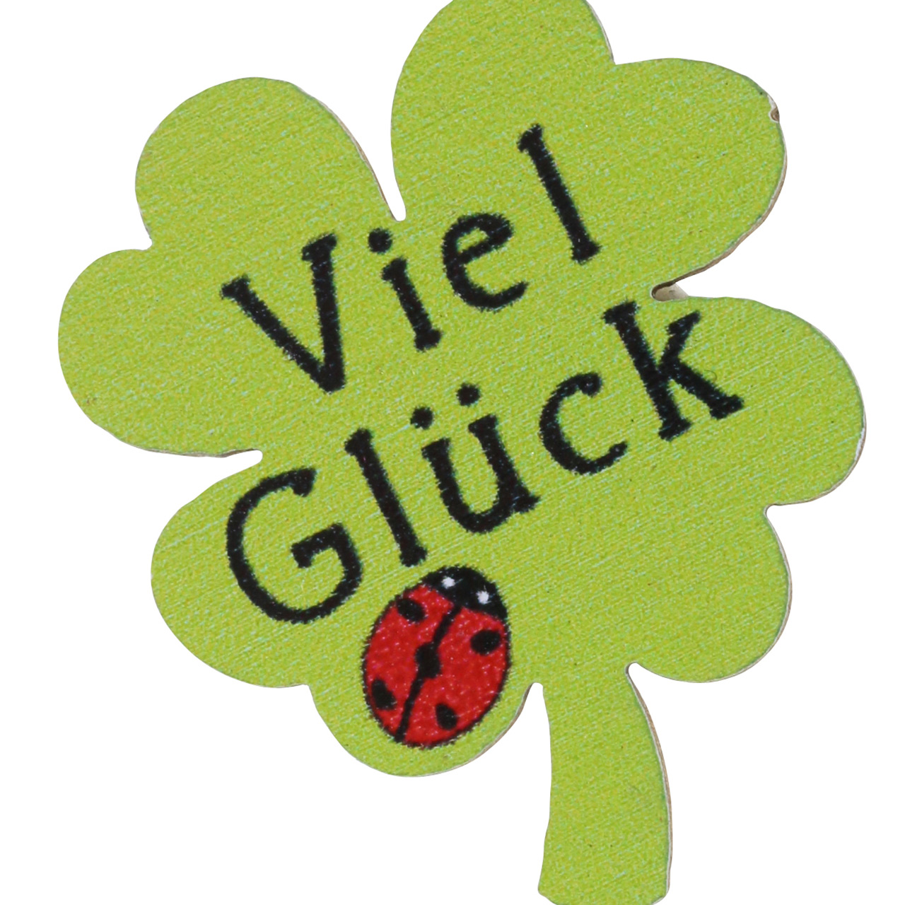 Floristik24.at Kleeblatt „Viel Glück" Holzdeko zum Kleben Grün 3,5cm 45 St