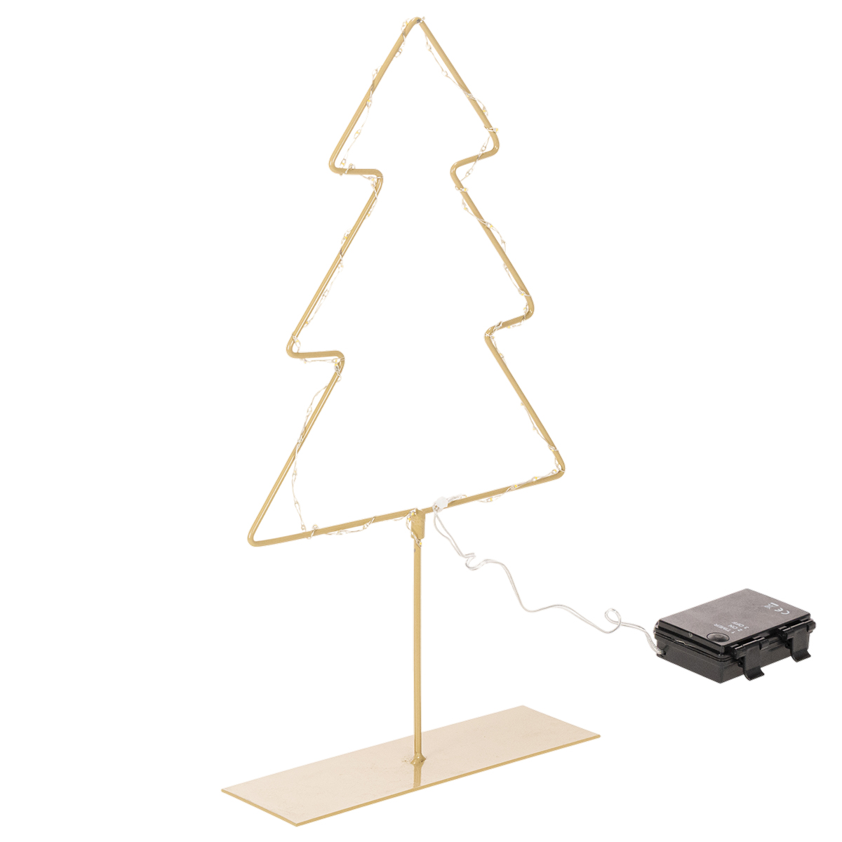 LED-Metall-Weihnachtsbaum 37 cm Gold für Innen