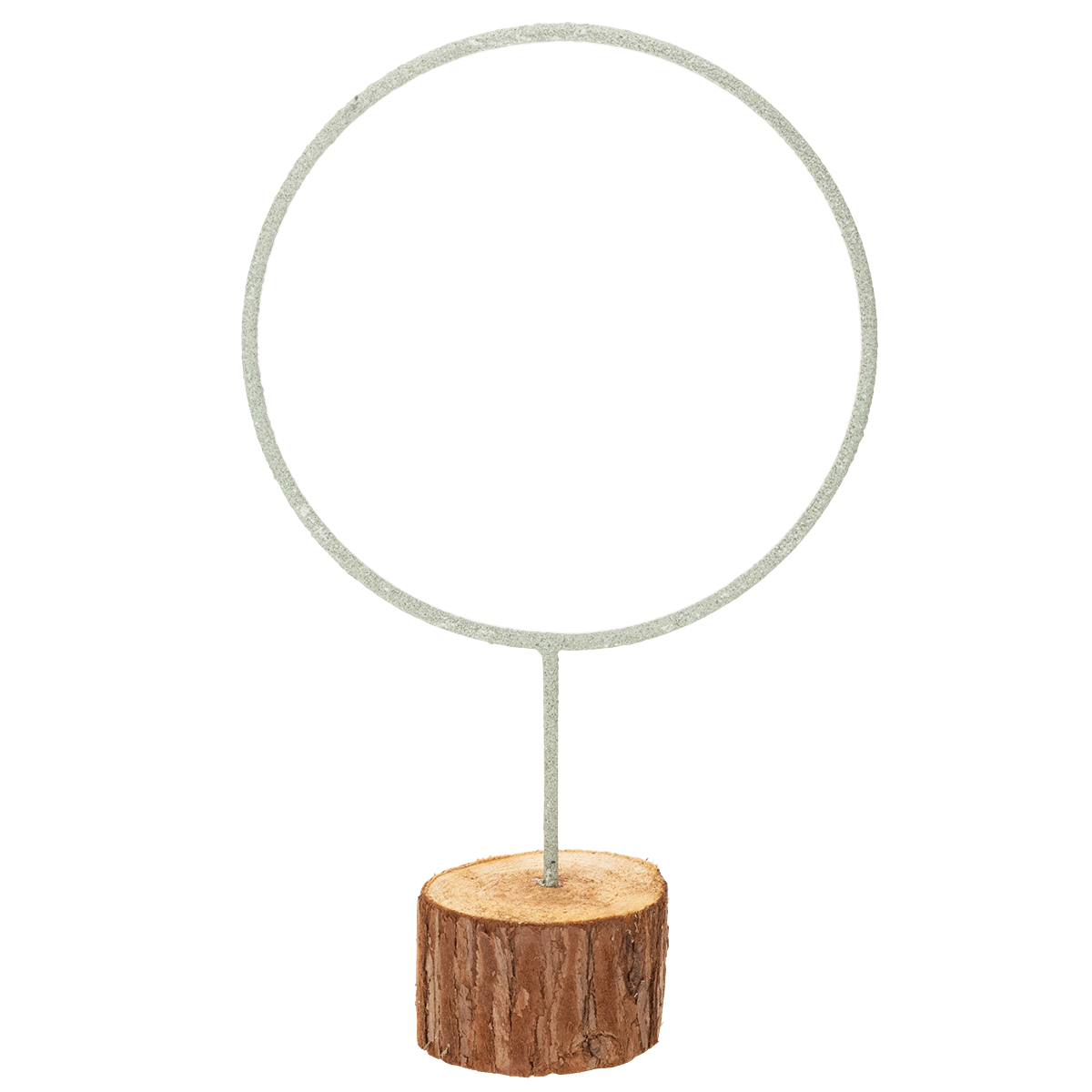 Deko-Ring Metall Grau 43 cm mit Holzsockel