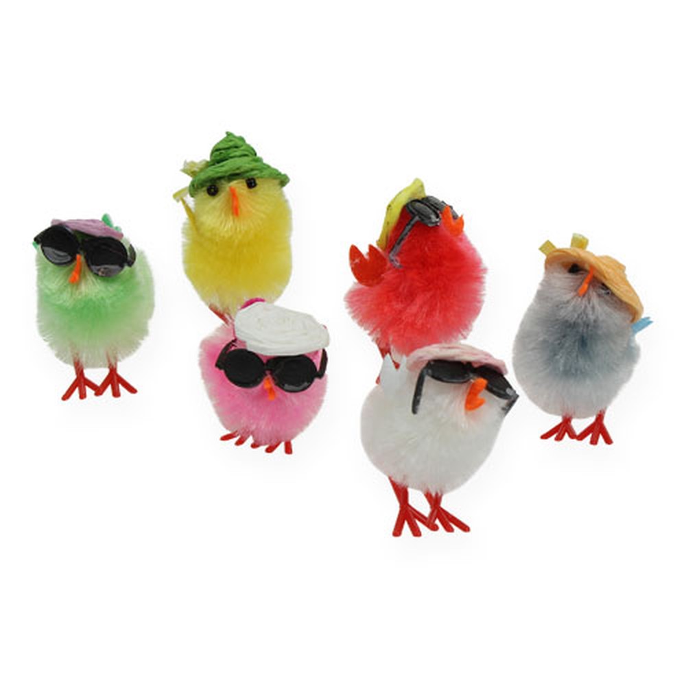 Deko-Küken mit Strohhut Oster Küken 2er-Set 