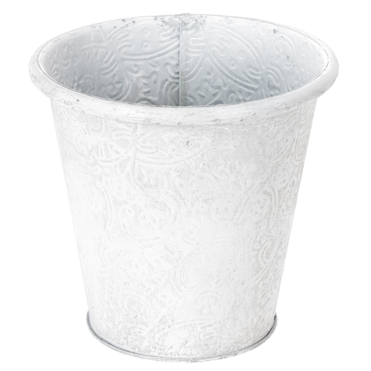 Pflanztopf Metall Wei 15,5cm H14,5cm | Floristik24