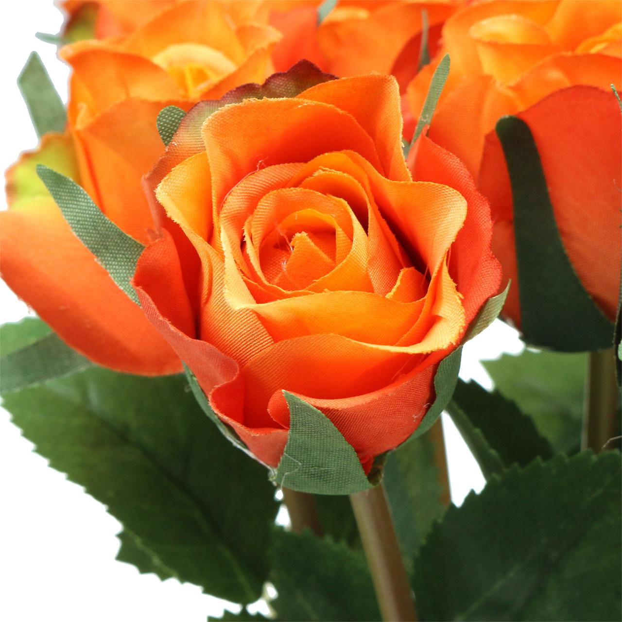 Rose Bauernrose Seidenblume Kunstblume Kunstpflanze orange L 41 cm 180249 F7 