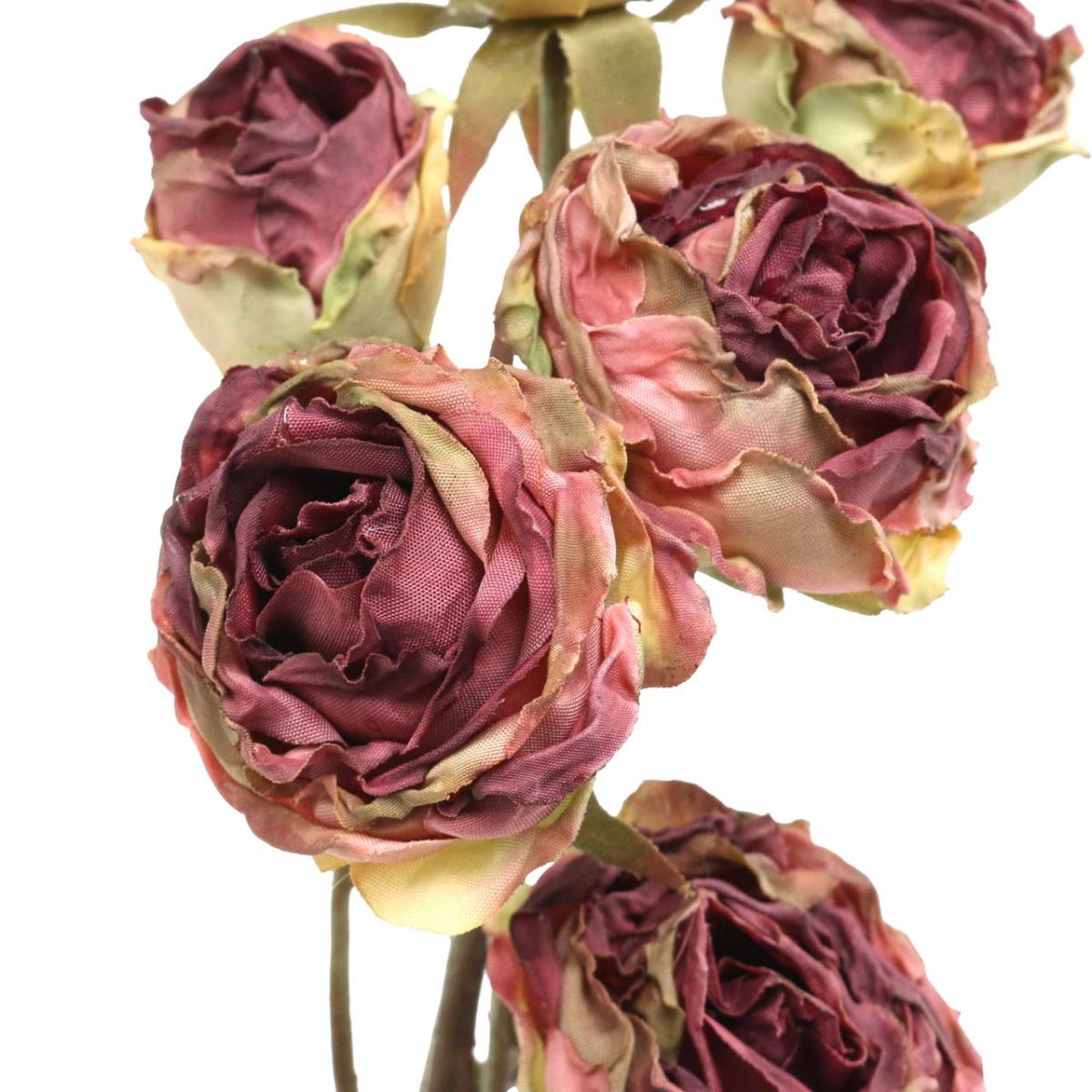 9 cm rot Blüte Künstliche Rose Kunstrose Kunstpflanze 53 cm Farbe 