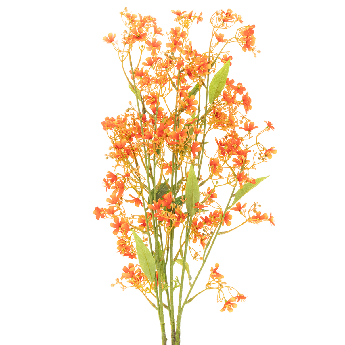 Orchideenzweig Orange 110 cm Kunstblume Innen