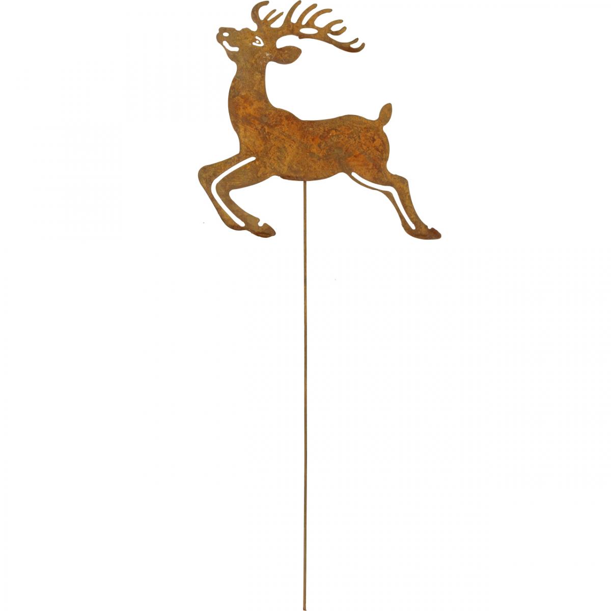 Weihnachts Deko-Stecker Set – 3 Motive (Stern, Hirsch, Tanne) In Rostoptik, Ca. 50cm Stab Für Garten