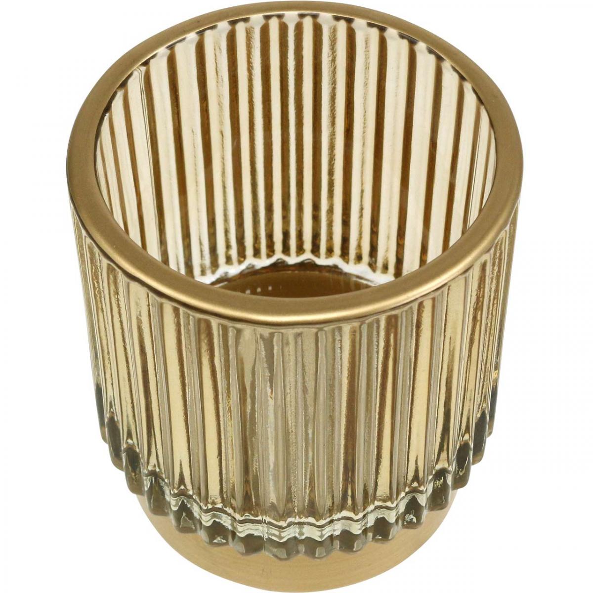 Jayour Doppelwandige Glas-Kaffeetassen – Geriffelt, 425 Ml, 4er-Set, Für Latte & Cappuccino