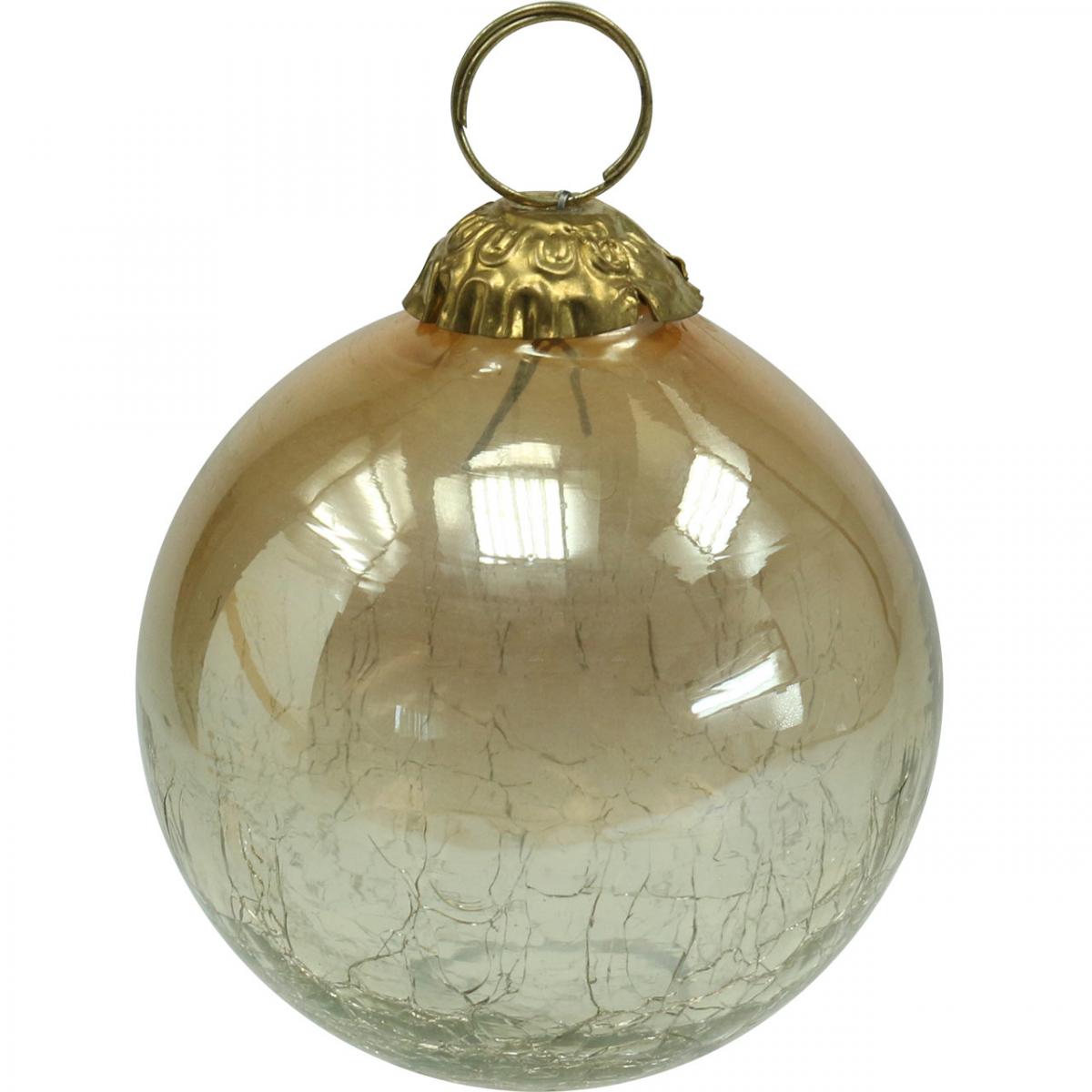 Floristik24.at Weihnachtskugeln Glas Christbaumkugeln Klar, Braun Ø8cm