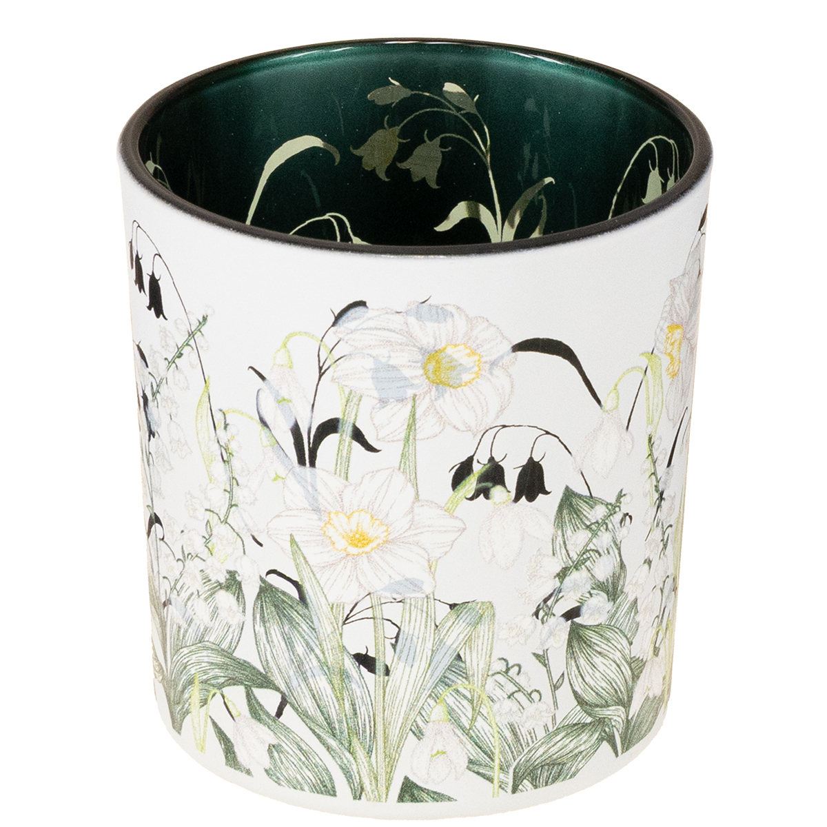 Floristik24 Deko Glas Windlicht in Beige und Weiß für stimmungsvolle Wohnakzente 8 cm