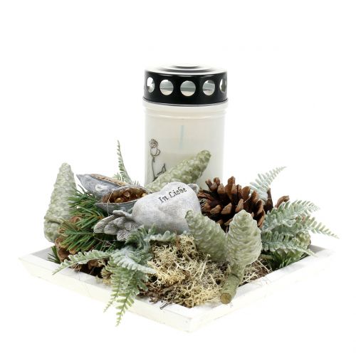 Floristik24 Holztablett Weiß 20cmx20cm