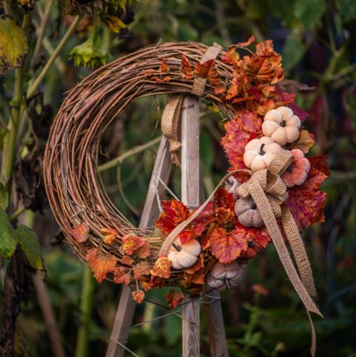 Artikel Deko Kürbis aus Stoff am Stab Gelb Braun Orange Ø7cm 9 St