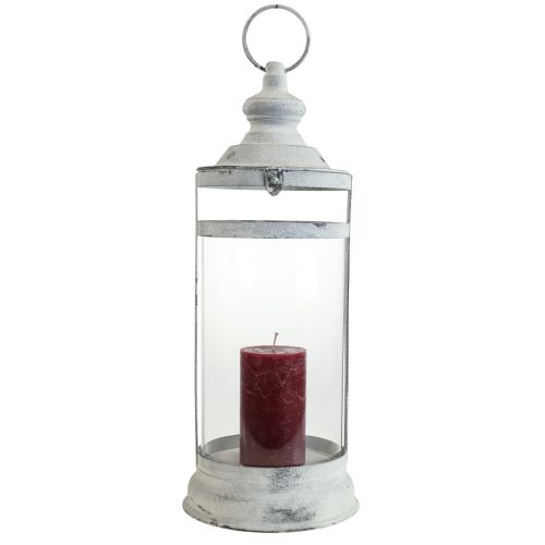 Artikel Deko Laterne Shabby Chic Windlicht Weiß Metall Ø15cm H46cm