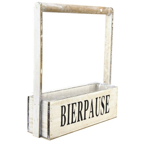 Floristik24 Pflanzkiste mit Henkel Vintage Kiste „Bierpause“ 30×9×10cm