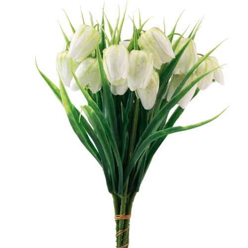 Floristik24 Fritillaria Weiße Schachbrettblume Künstliche Blumen 38cm 6St
