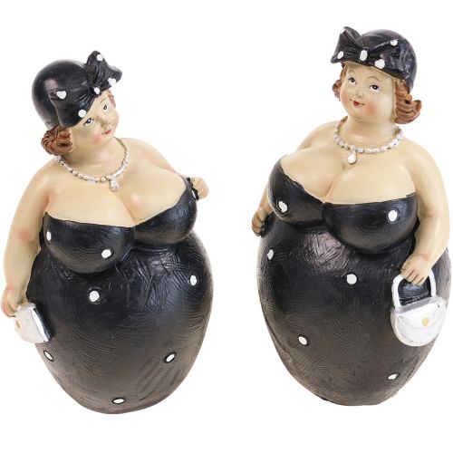 Dekofigur mollige Frau Damen Figur Baddeko H16cm 2er-Set