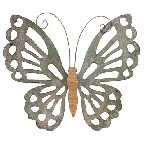 Floristik24 Wanddeko Schmetterling Deko Metall Holz Vintage 46×43cm
