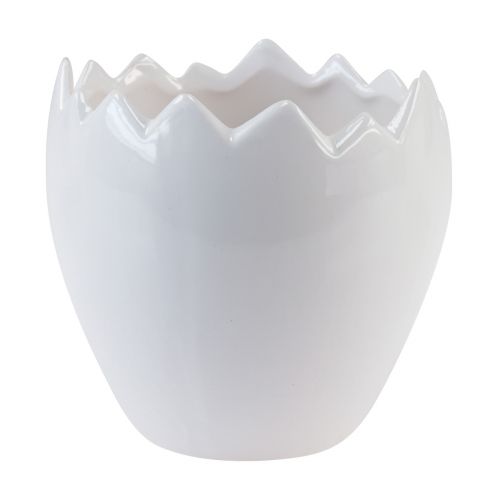 Floristik24 Blumentopf Keramik Ei Weiß Übertopf Ø11,5cm H11,5cm 3 St