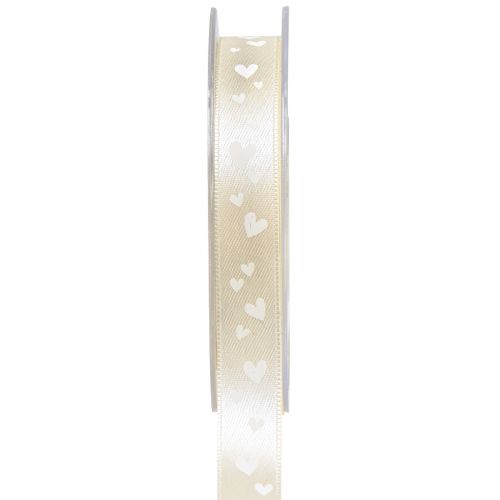 Floristik24 Geschenkband Creme Hochzeitsband Dekoband 15mm 20m