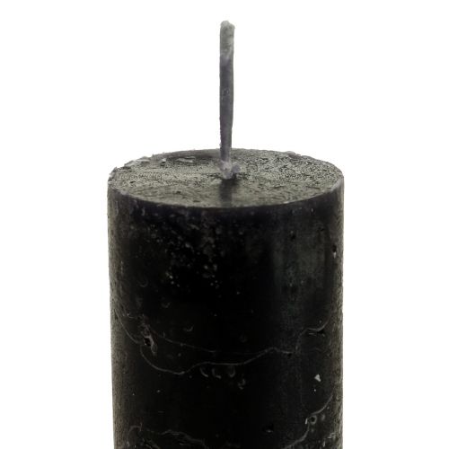 Floristik24 Stabkerzen durchgefärbt Schwarze Kerzen 34×240mm 4 St