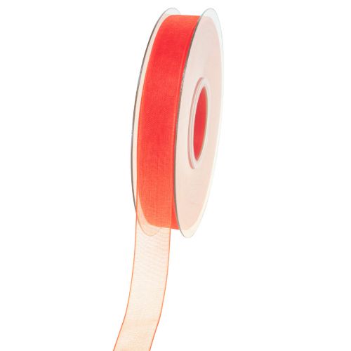 Floristik24 Organzaband Geschenkband Orange Band Webkante 15mm 50m