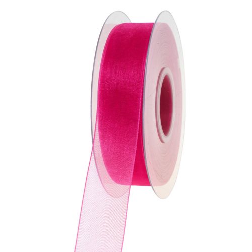 Organzaband Geschenkband Pink Band Webkante 25mm 50m